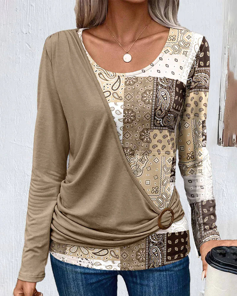 Top met lange mouwen en paisleyprint