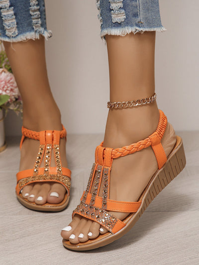 Aria | Sandalen met open teen en stras