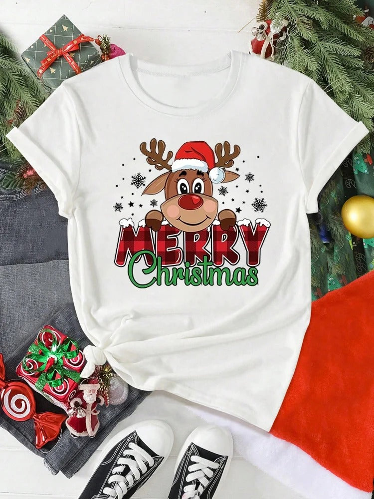 Leslie | Kerstmis Korte Mouw T-shirt