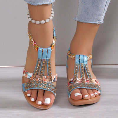 Aria | Sandalen met open teen en stras