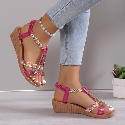 Aria | Sandalen met open teen en stras