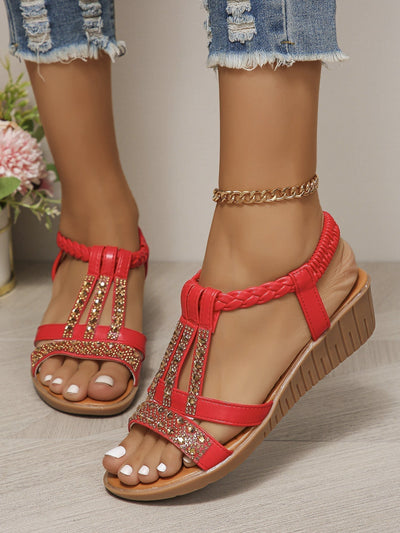 Aria | Sandalen met open teen en stras