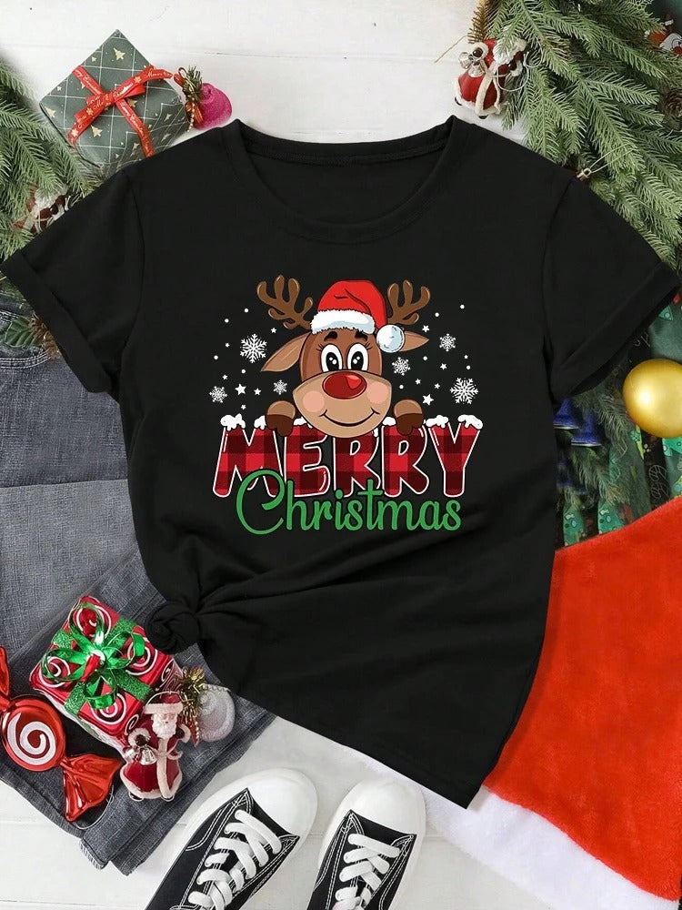 Leslie | Kerstmis Korte Mouw T-shirt