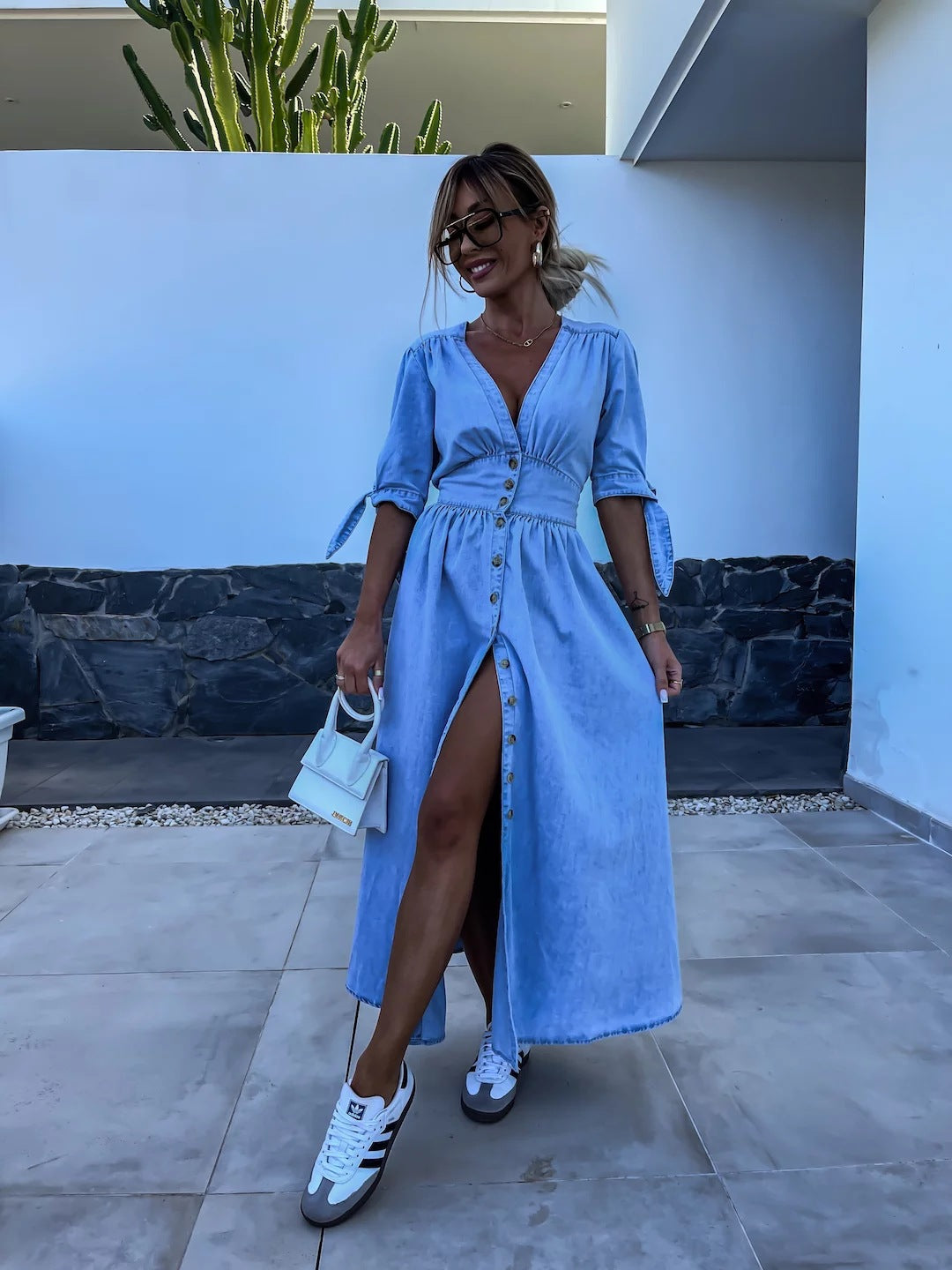 Mara | Denim maxi jurk