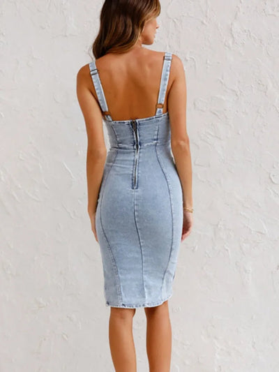 Mirabella | Denim jurk met verstelbare bandjes