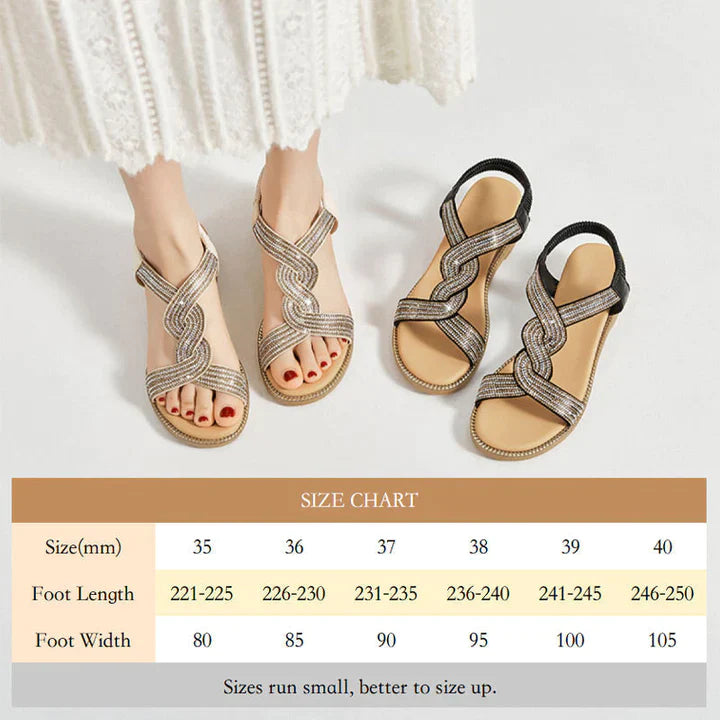 Adelle | Strass sandalen met sleehak