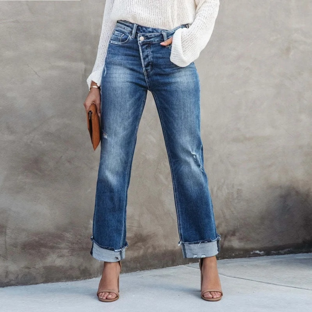 Alani | Denim broek met hoge taille