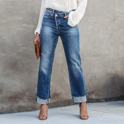 Alani | Denim broek met hoge taille